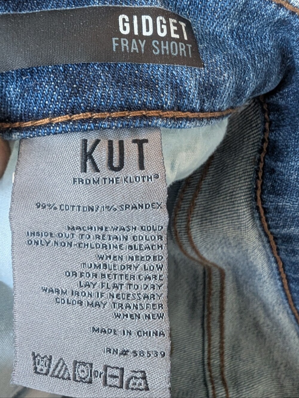 Kut from the Kloth Light Blue Denim Frayed Hem Shorts - Picture 6 of 8